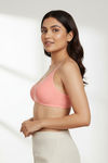 Zivame Basics Double Layered Non Wired 3/4th Coverage Sag Lift Bra - Salmon Rose — thumbnail 1